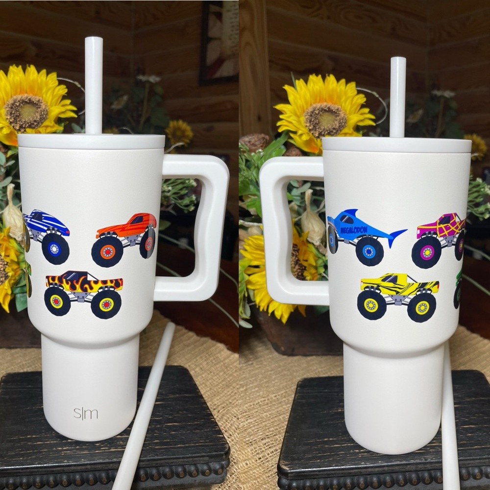 MONSTER TRUCK WINTER WHITE Simple Modern 30oz Tumbler